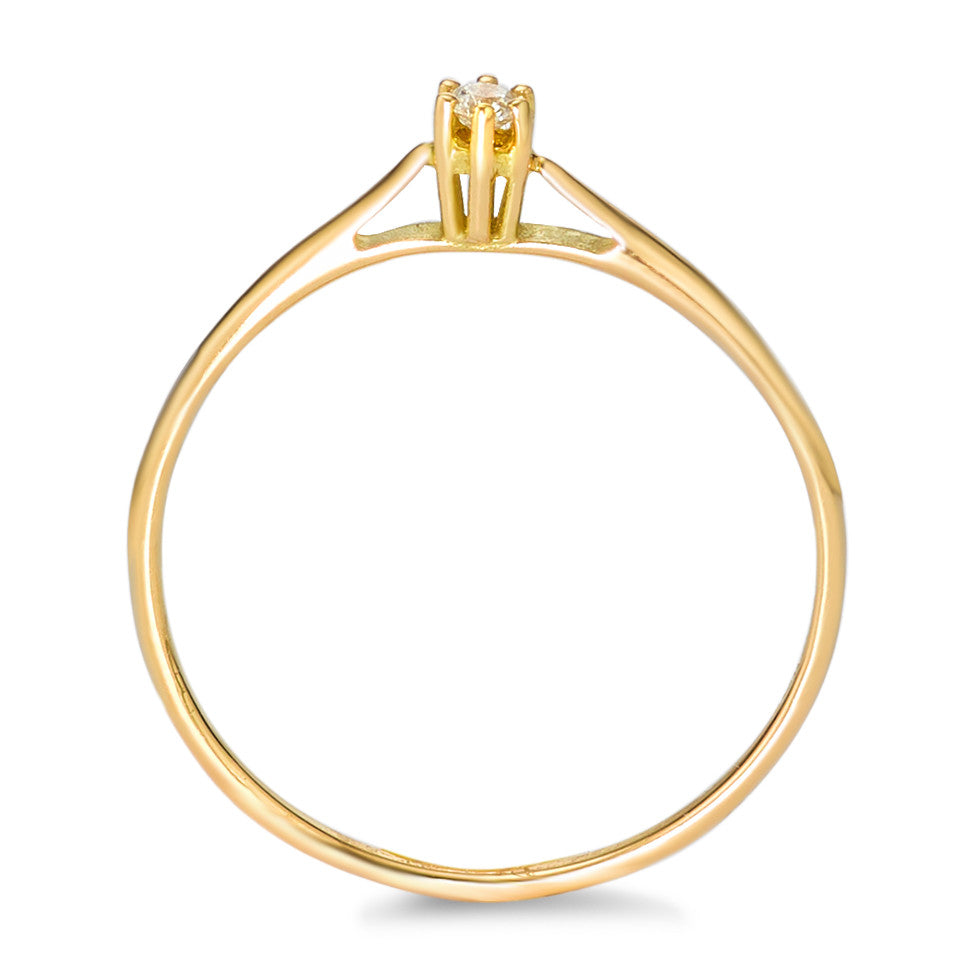 Solitaire ring 18k Yellow Gold Diamond 0.05 ct, w-si