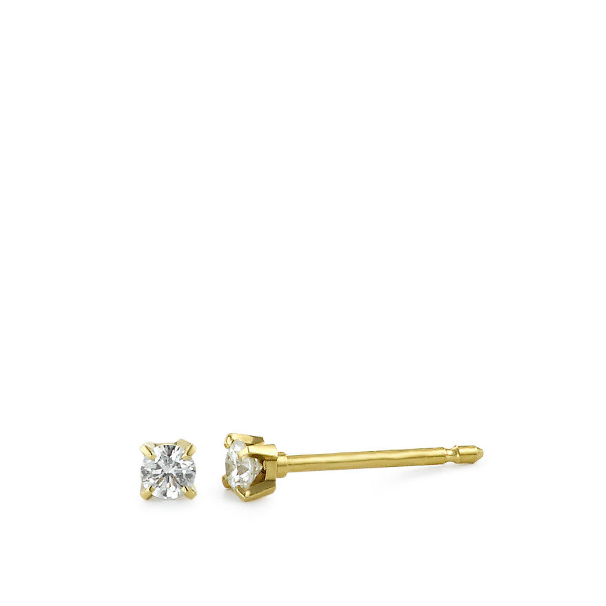 Stud earrings 18k Yellow Gold Diamond 0.10 ct, 2 Stones