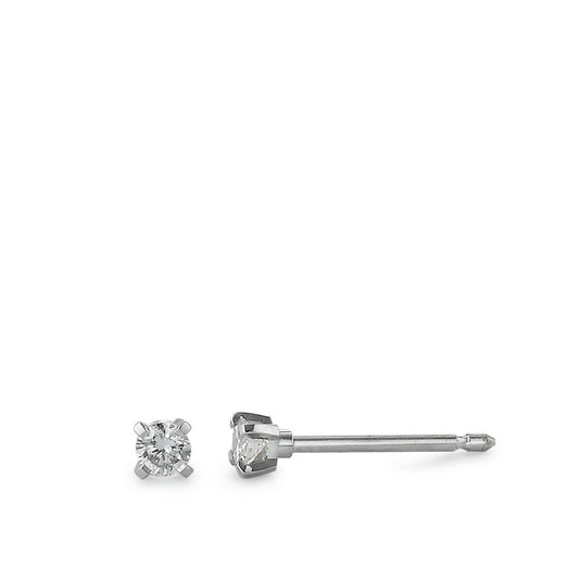 Stud earrings 18k White Gold Diamond 0.10 ct