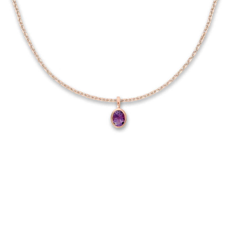 Pendant 18k Red Gold Amethyst