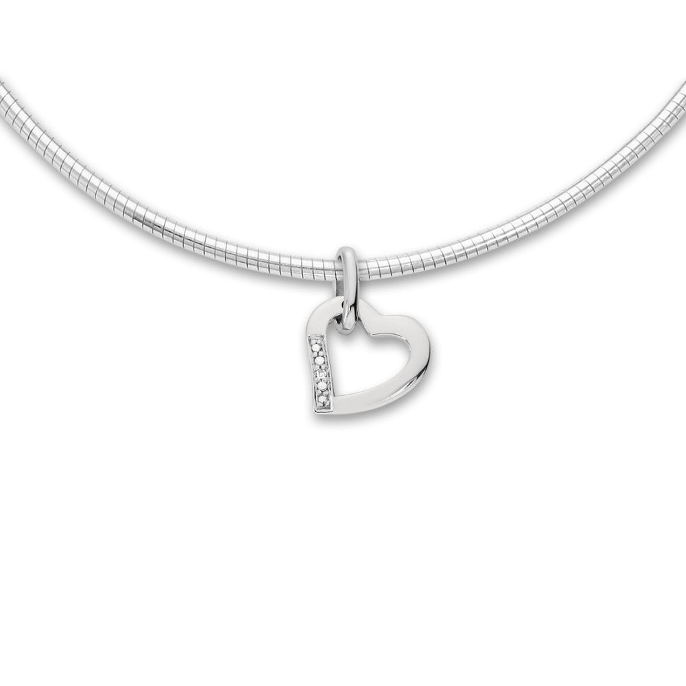 Pendant 18k White Gold Diamond 0.004 ct, w-si