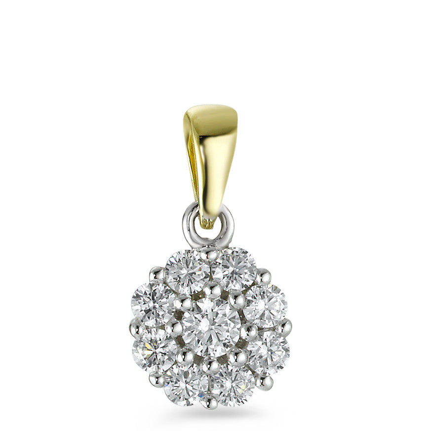 Pendant 9k Yellow Gold Zirconia Ø7 mm