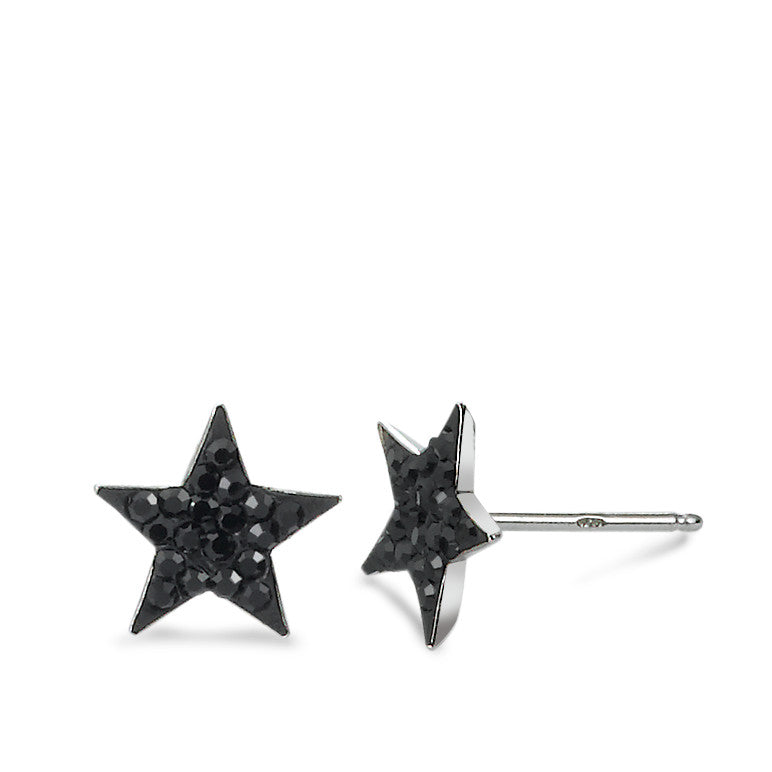 Stud earrings Silver Zirconia Star Ø7 mm