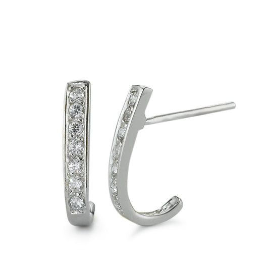 Hoop earrings 9k White Gold Zirconia