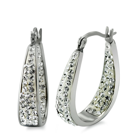 Hoop earrings Stainless steel Zirconia