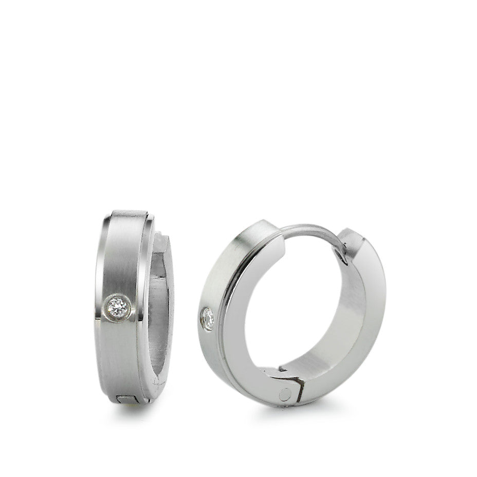 Hinged hoop Stainless steel Zirconia 2 Stones