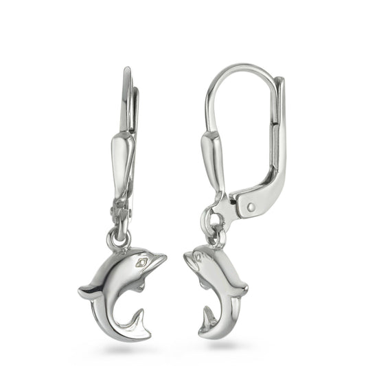 Drop Earrings Silver Rhodium plated Dolphin