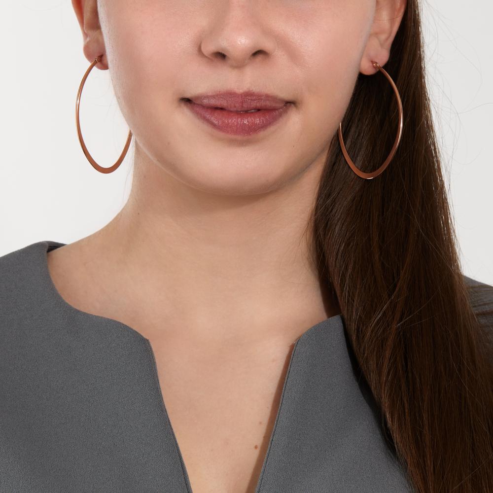 Hoop earrings Stainless steel Rose IP coated