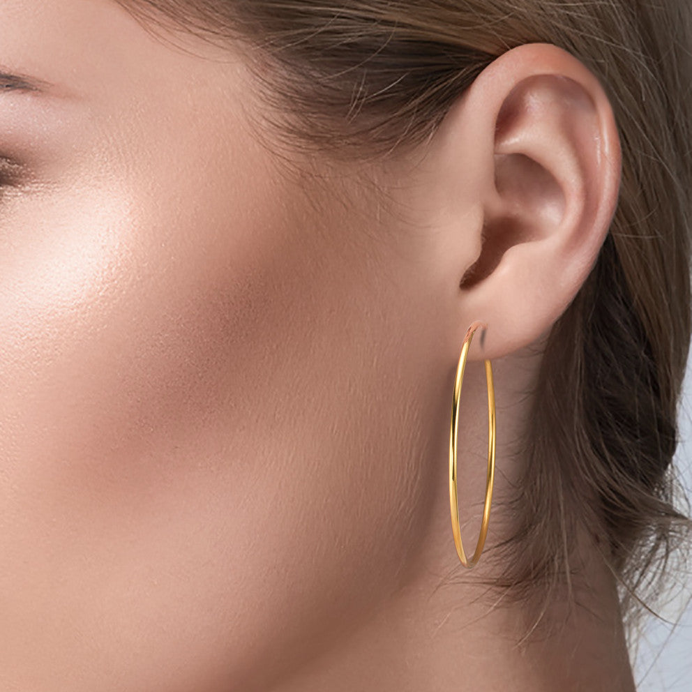 Hoop earrings Stainless steel Yellow IP coated