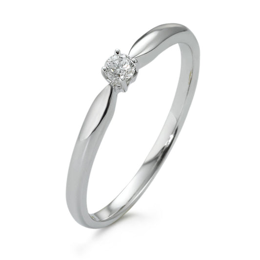 Solitaire ring 18k White Gold Diamond 0.10 ct, w-si