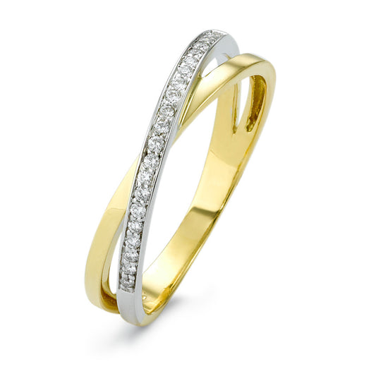 Ring 18k Yellow Gold, 18k White Gold Diamond 0.10 ct, w-si