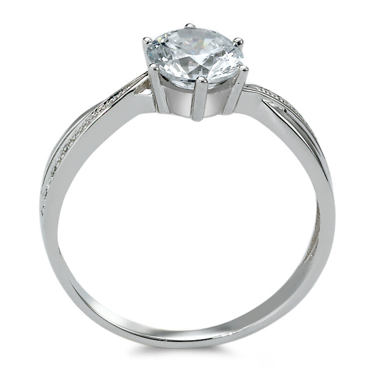 Solitaire ring 9k White Gold Zirconia