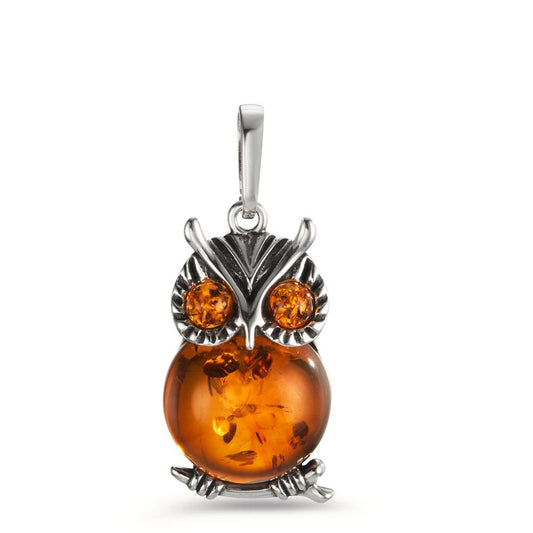 Pendant Silver Amber Owl