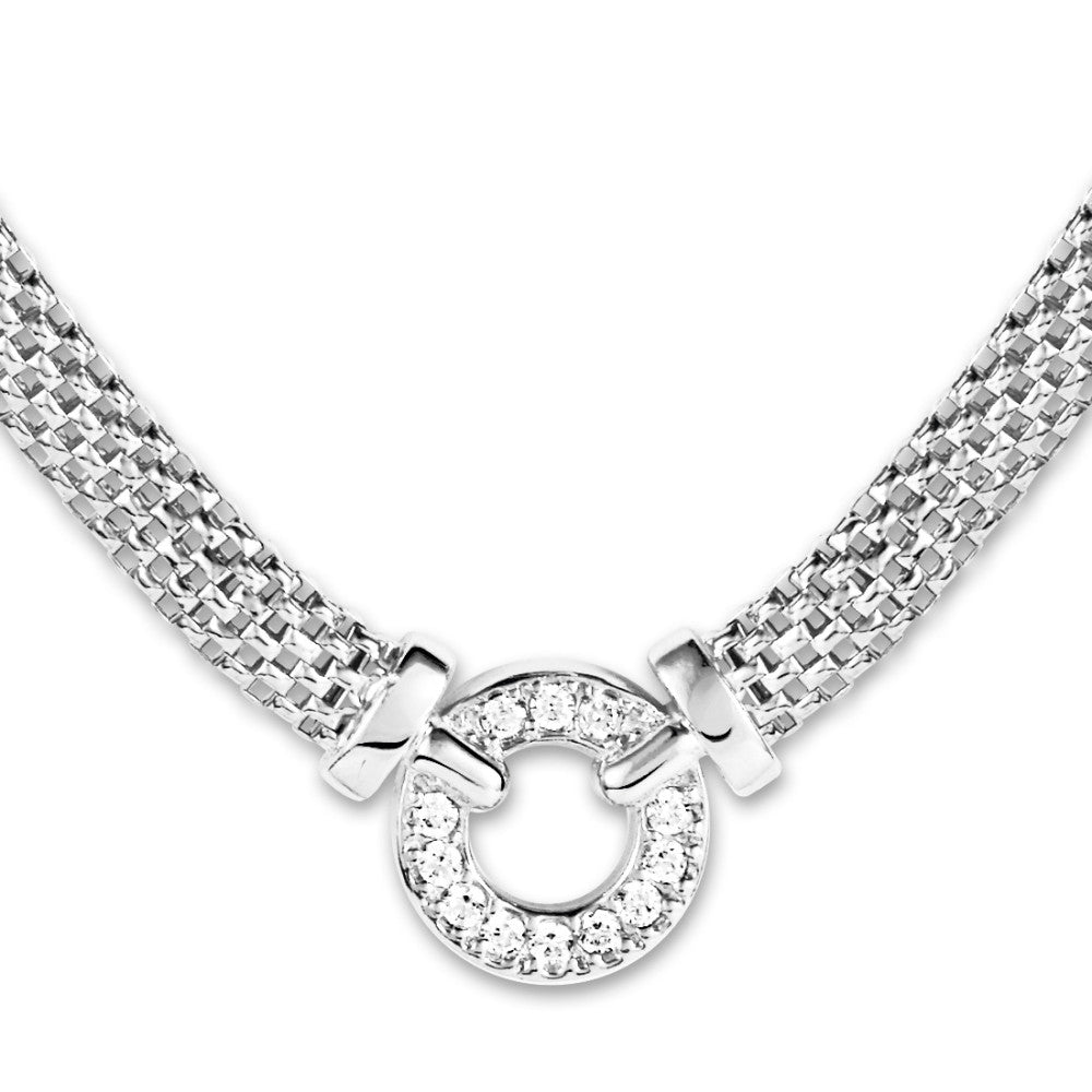 Necklace Silver Zirconia 47 cm