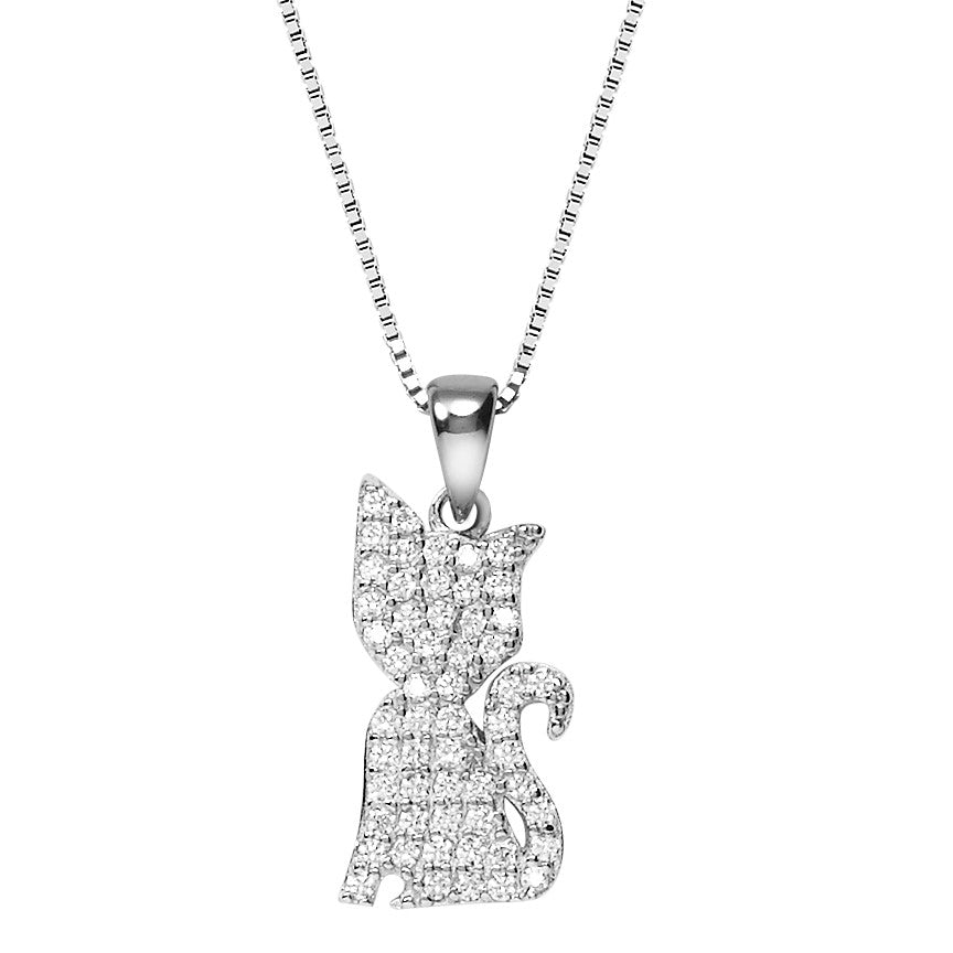 Necklace with pendant Silver Zirconia 42 cm