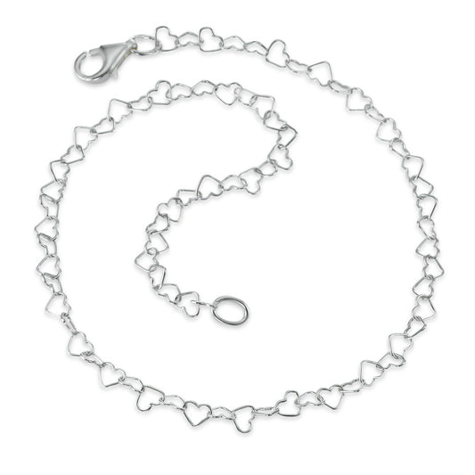 Anklet Silver Rhodium plated Heart 26 cm