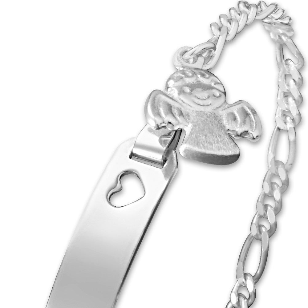 Engravable bracelet Silver Angel 12-14 cm Ø9 mm