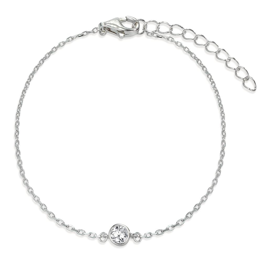 Bracelet Silver Zirconia Rhodium plated 16-19 cm