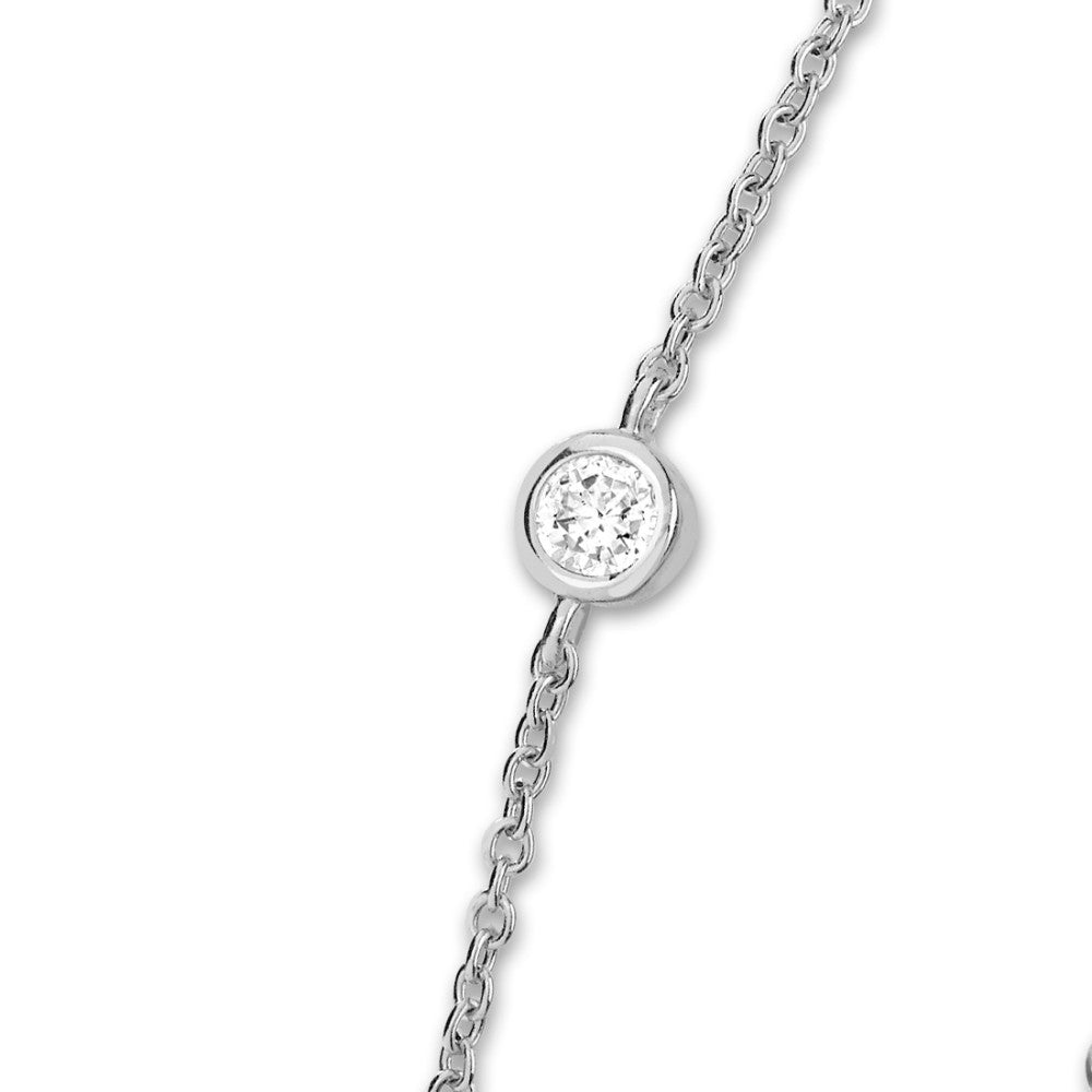 Bracelet Silver Zirconia Rhodium plated 16-19 cm