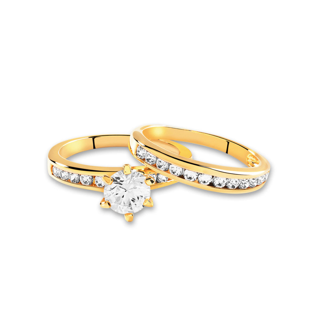 Ring AM-plated Zirconia Yellow Gold plated