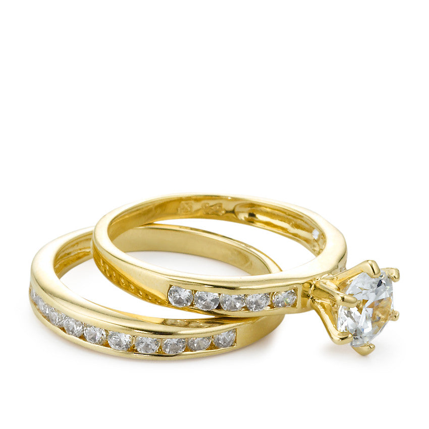 Ring AM-plated Zirconia Yellow Gold plated