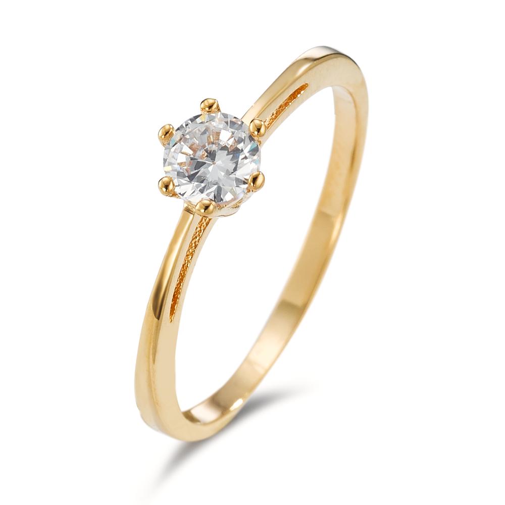 Solitaire ring AM-plated Zirconia Gold plated