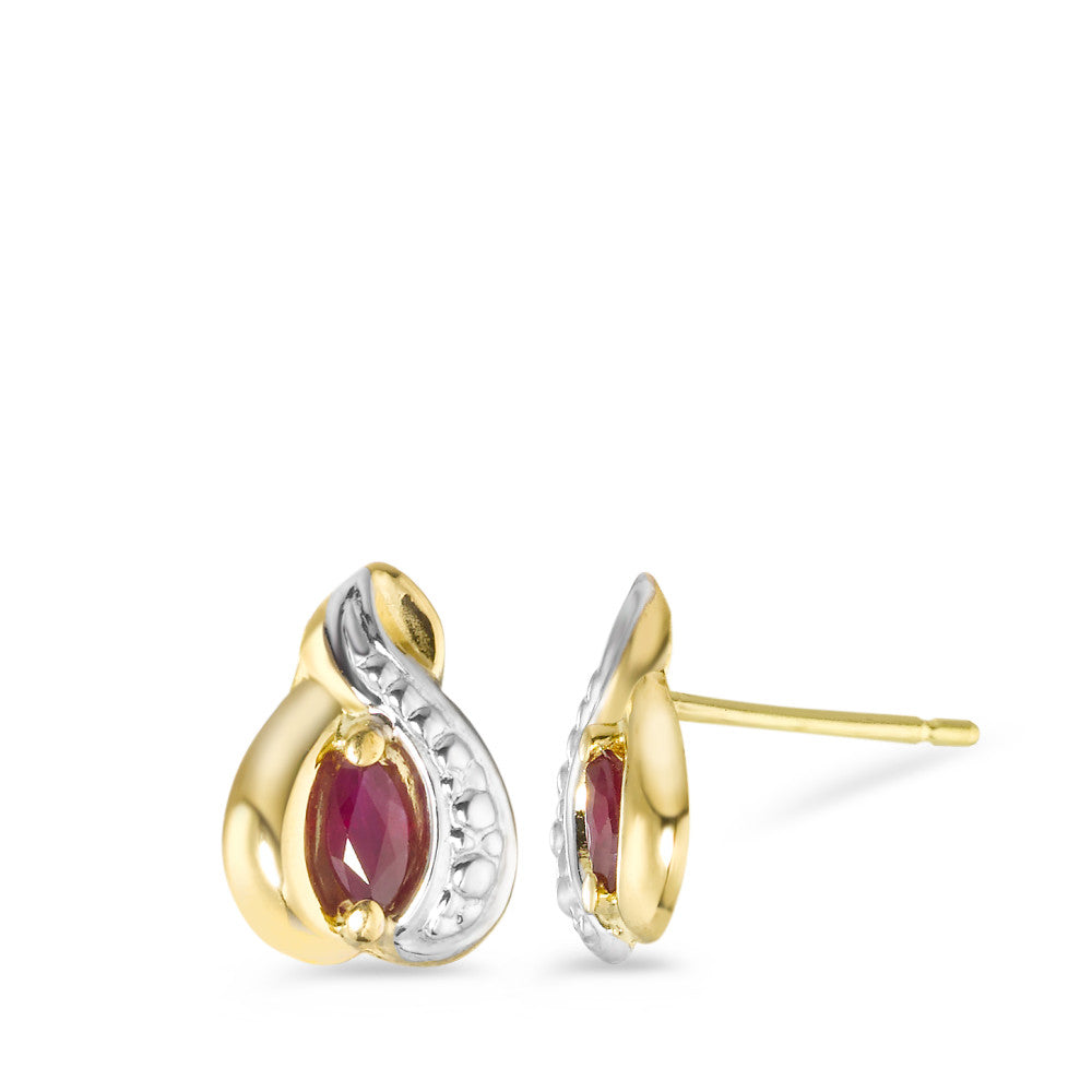 Stud earrings 18k Yellow Gold Ruby