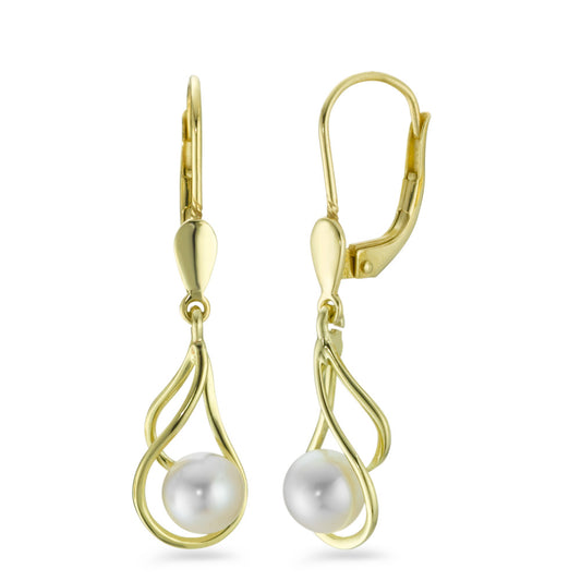 Drop Earrings 9k Yellow Gold Freshwater pearl