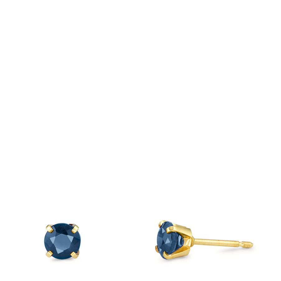 Stud earrings 18k Yellow Gold Sapphire 0.30 ct, 2 Stones Ø2.5 mm