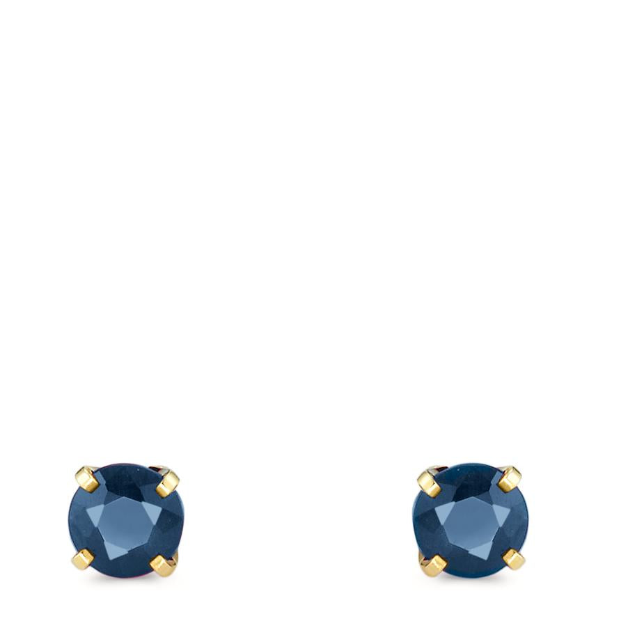 Stud earrings 18k Yellow Gold Sapphire 0.64 ct, 2 Stones Ø4 mm