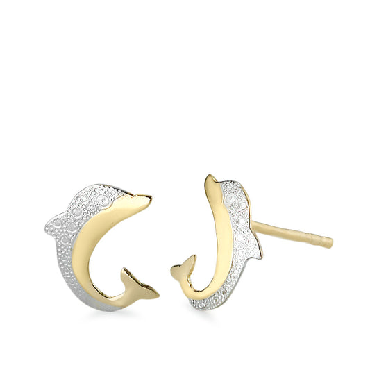 Stud earrings 9k Yellow Gold Dolphin