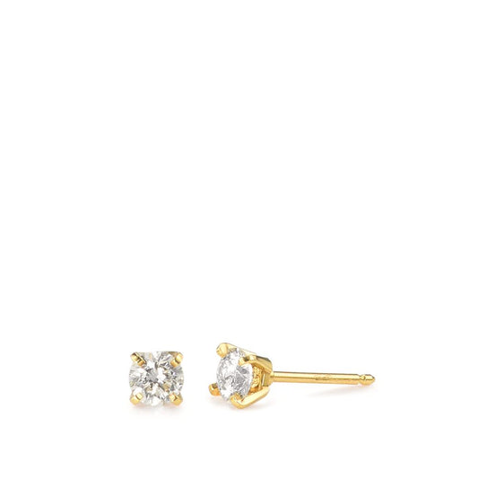 Stud earrings 18k Yellow Gold Diamond 0.20 ct, 2 Stones, w-si