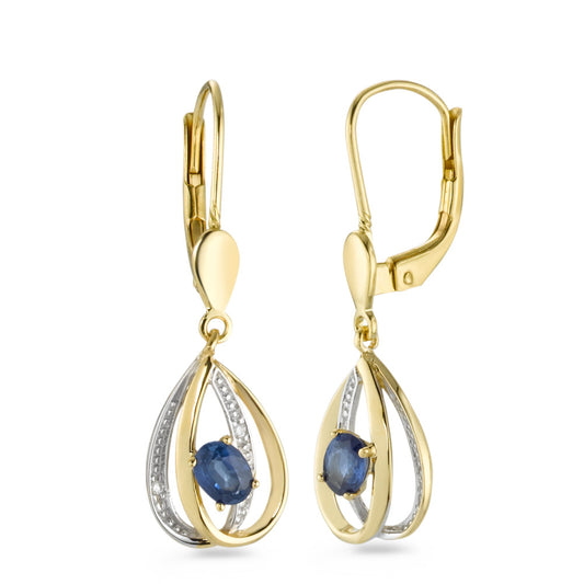 Drop Earrings 18k Yellow Gold Sapphire