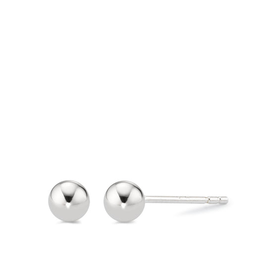 Stud earrings Silver Rhodium plated Ø5 mm