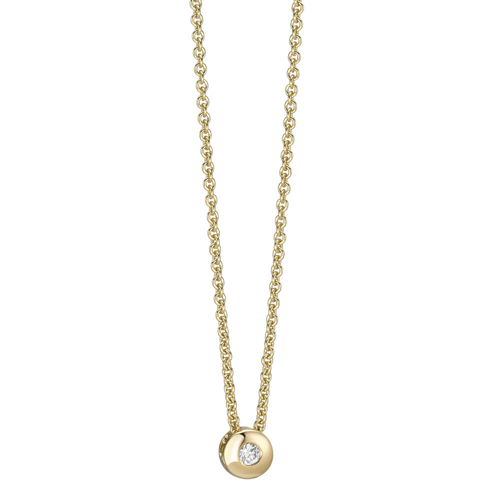 Necklace with pendant 18k Yellow Gold Diamond 0.03 ct, w-si 42-45 cm