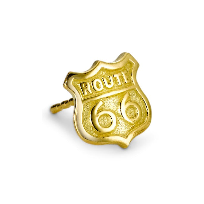 Single stud earring 18k Yellow Gold Route 66