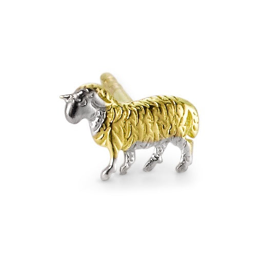 Single stud earring 18k Yellow Gold Sheep