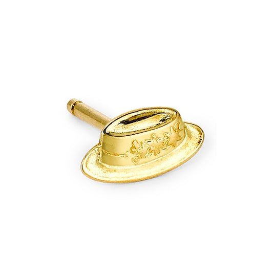 Single stud earring 18k Yellow Gold Yodeller Hat