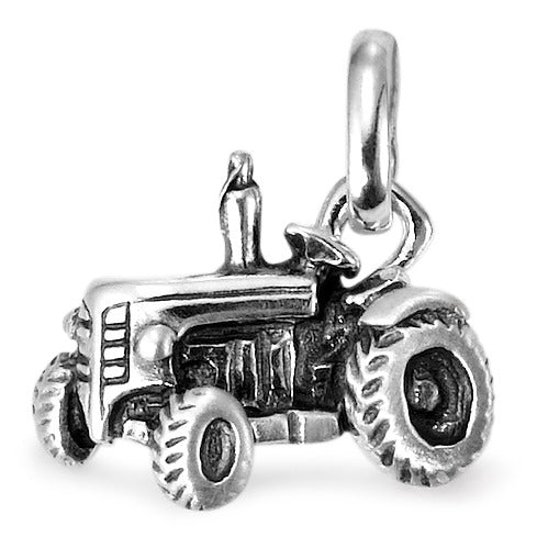 Pendant Silver Patinated Tractor