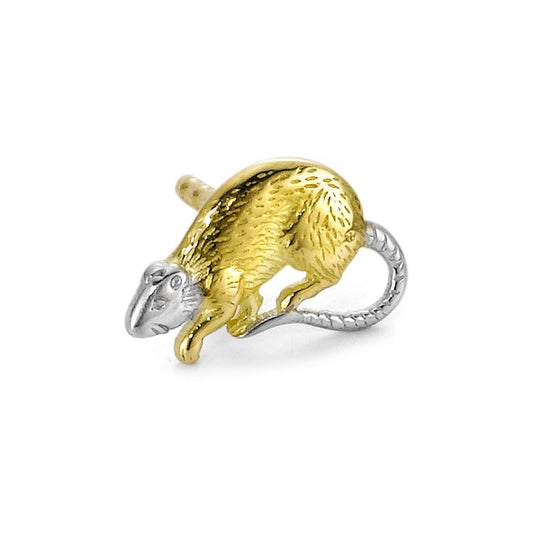 Single stud earring 18k Yellow Gold Rat