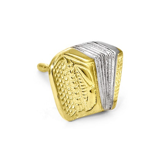 Single stud earring 9k Yellow Gold Accordion