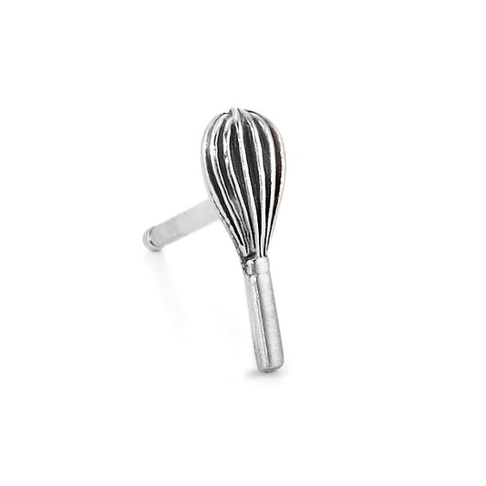 Single stud earring Silver Whisk