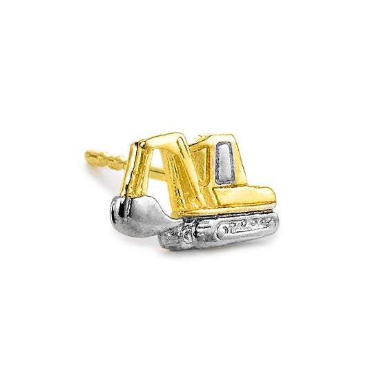 Single stud earring 9k Yellow Gold Construction Vehicle