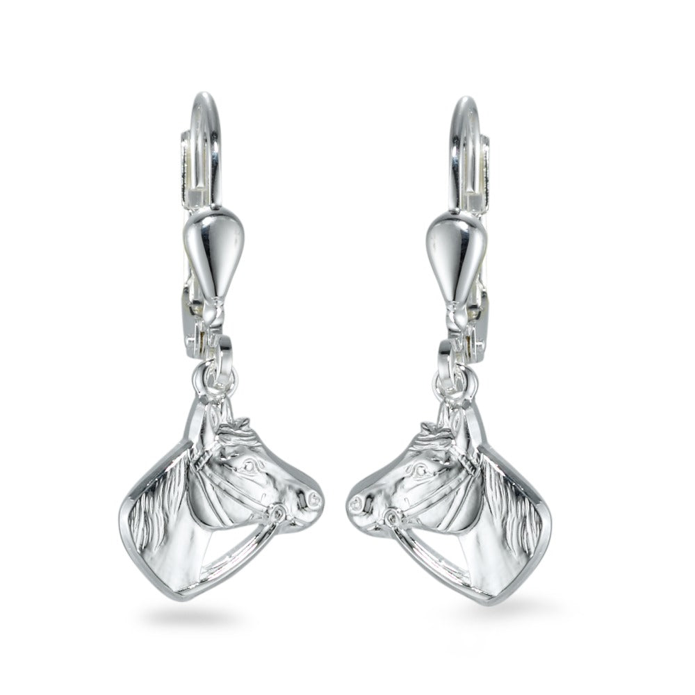 Drop Earrings Silver Horse