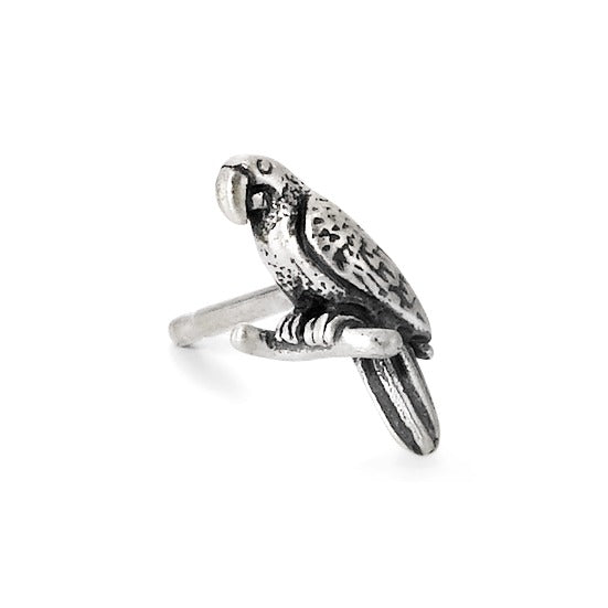 Single stud earring Silver Parrot