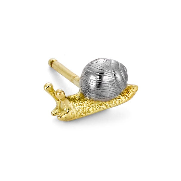 Single stud earring 18k Yellow Gold Snail