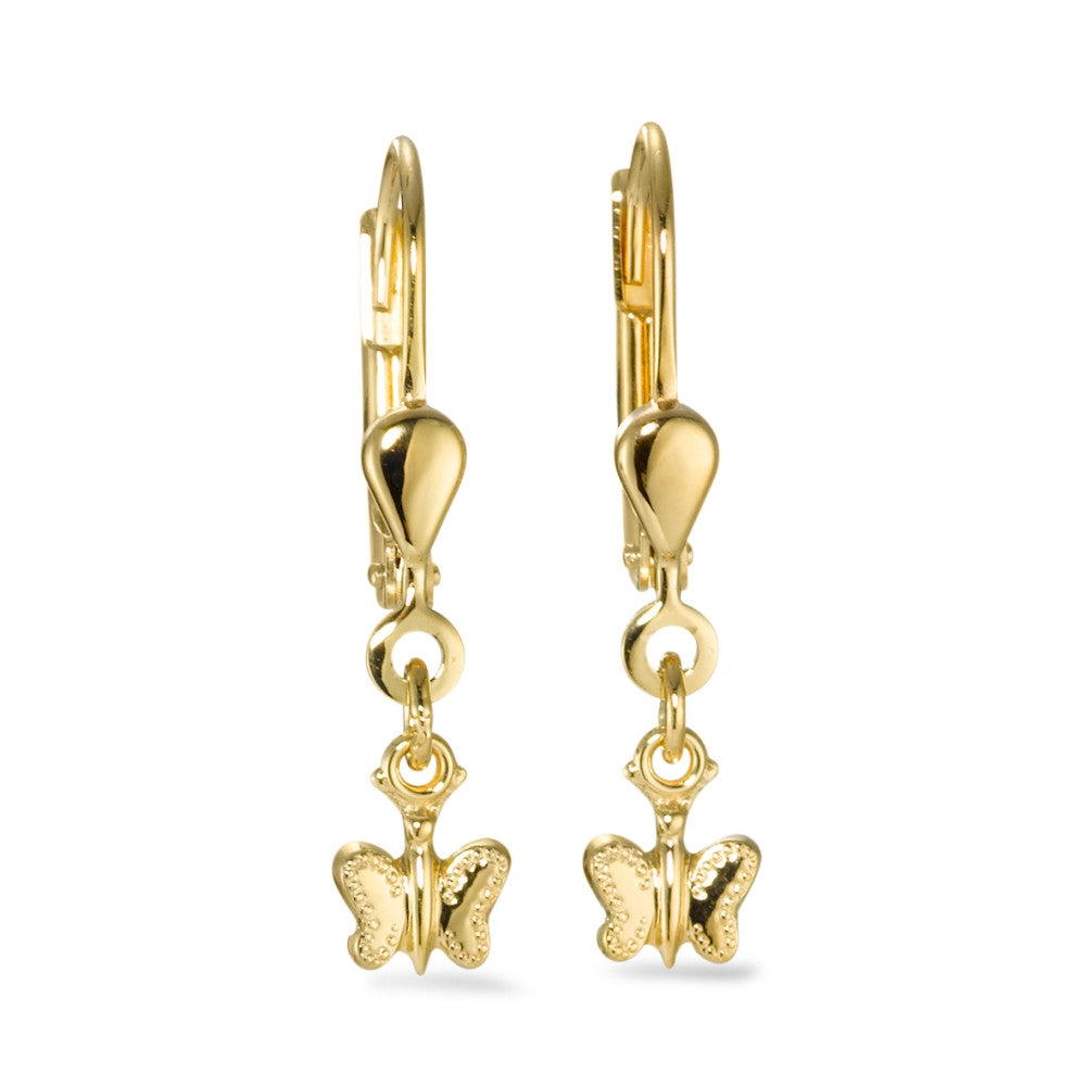 Drop Earrings 18k Yellow Gold Butterfly