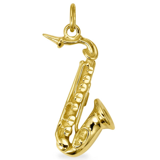 Pendant 18k Yellow Gold Saxophone