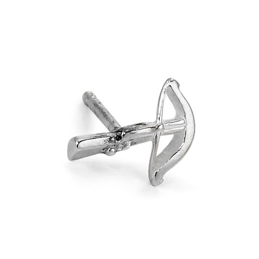 Single stud earring Silver Patinated Crossbow