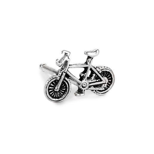 Single stud earring Silver Patinated Mountain Bike